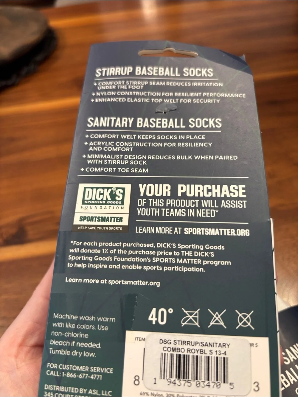 Dick’s Sporting Good Set of 2 Stirrup + Baseball Socks Combo Packs Size Small